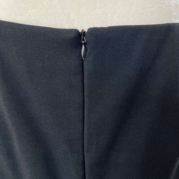 VINTAGE & RARE | Black Gabardine Wool Overlap Skirt - Front Pocket - Picture 8 of 11